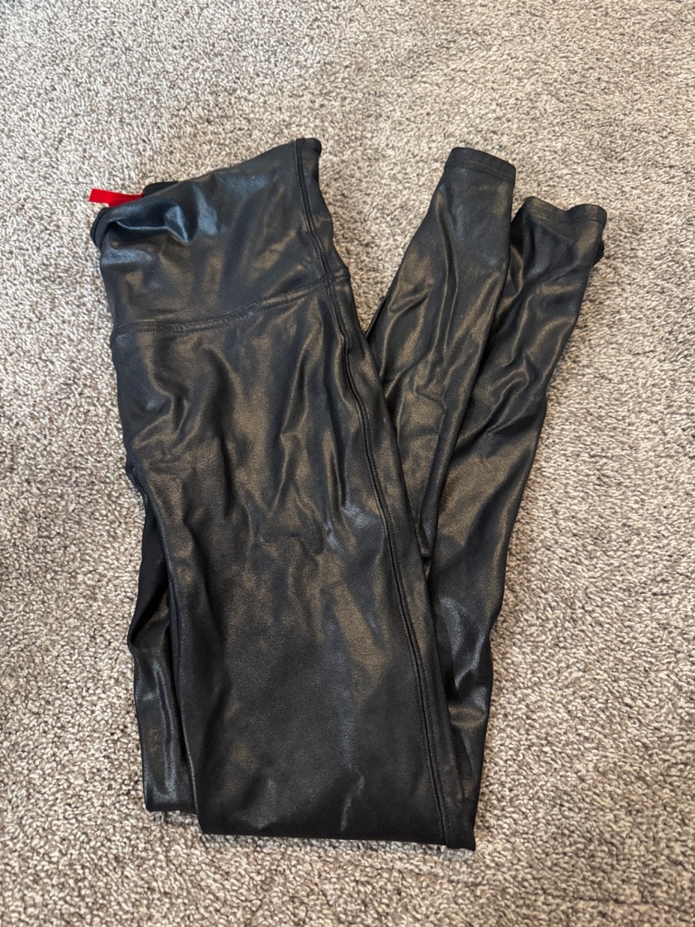 Spanx Black Faux Leather Leggings M